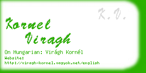 kornel viragh business card